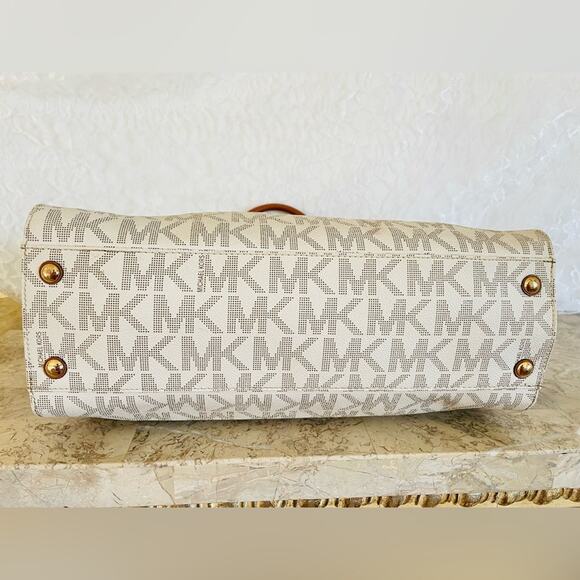 MICHAEL KORS Hamilton vanilla crossgrain leather satchel shoulder bag - Picture 5 of 9